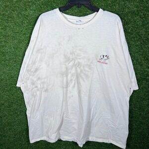Big Dogs T Shirt White Graphic Print Who Let The‎ Big Dogs Size 2XL Distressed